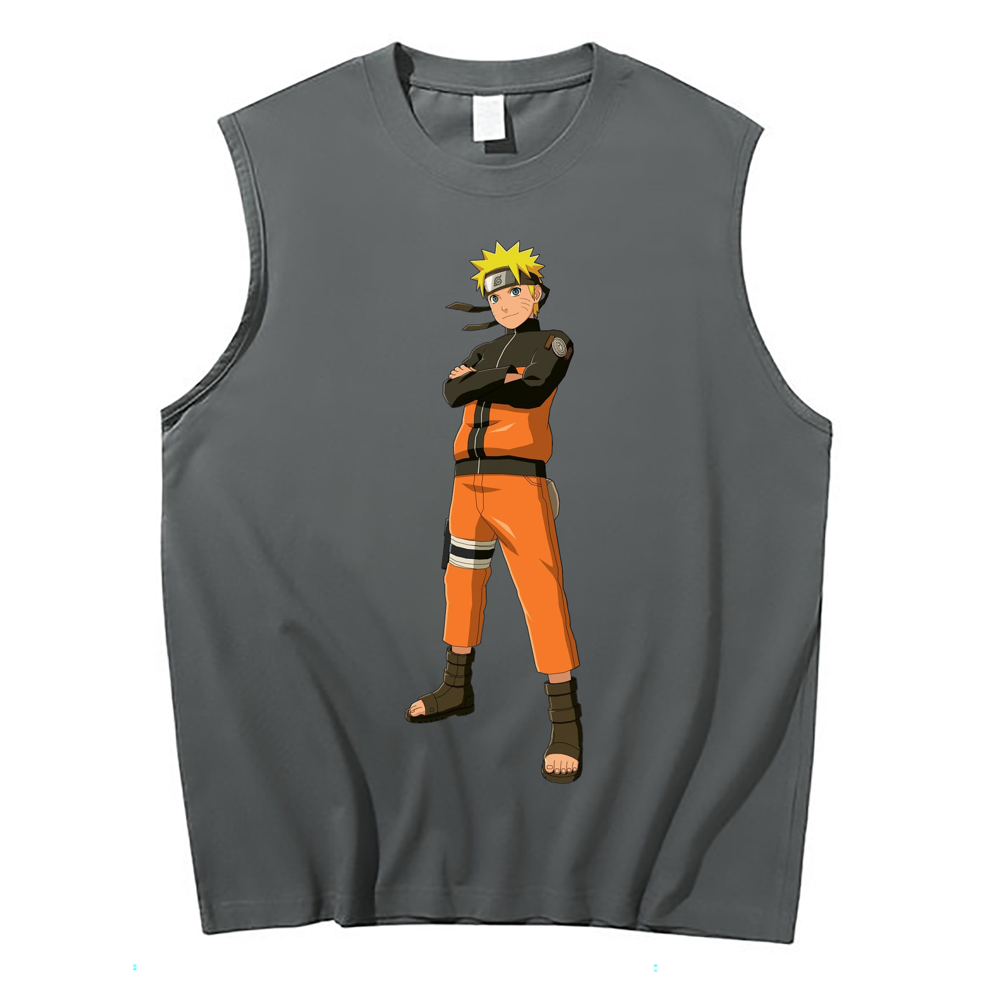 （画像用） NARUTO -ナルト- うずまき ナルト Uzumaki Naruto コットン100％タンクトップ（フロントプリント）